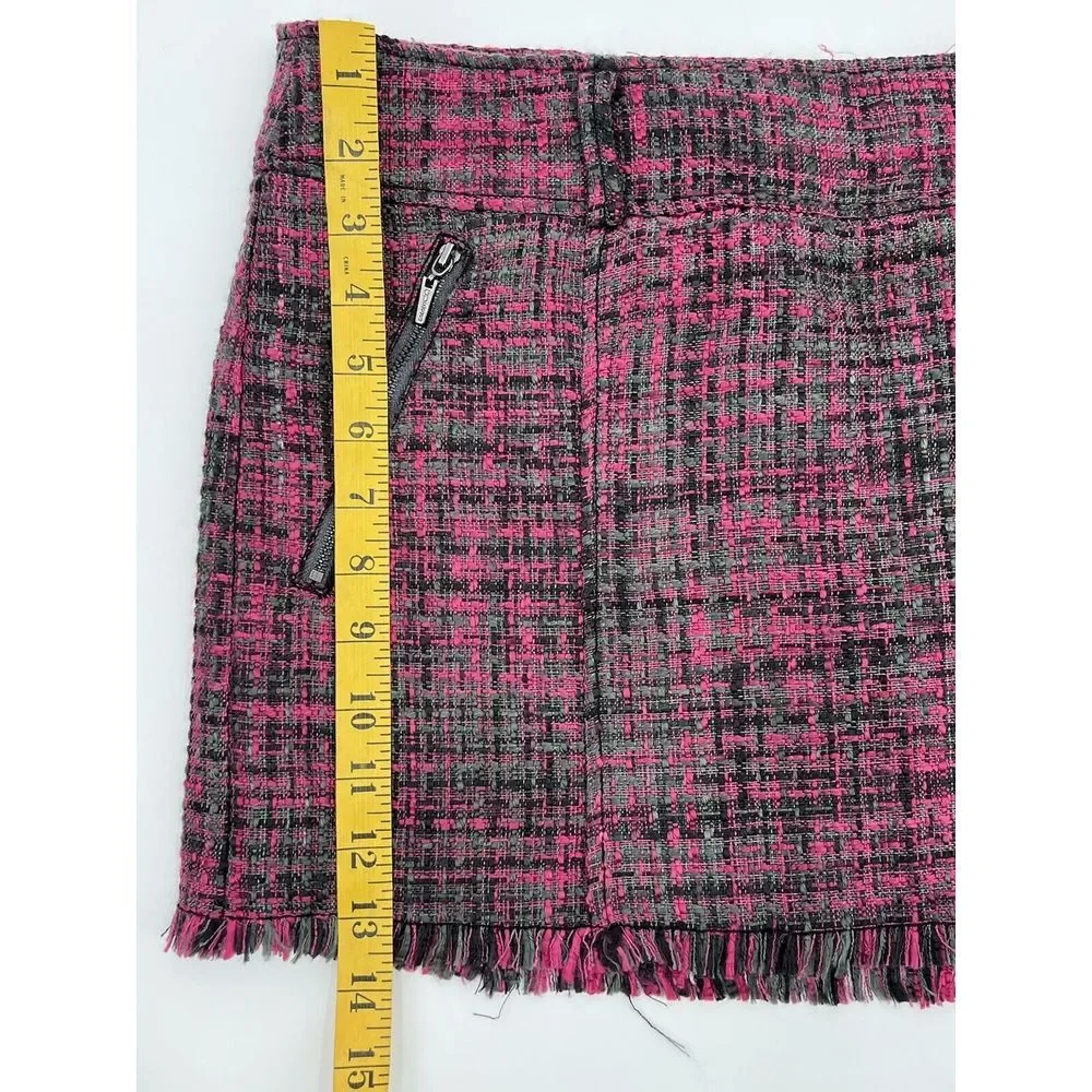 Guess Tweed Lined Mini Skirt Pink 29